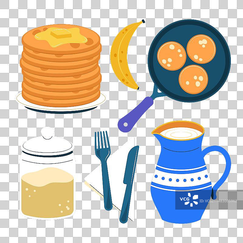 白色背景上的薄烤饼日设计元素图片素材