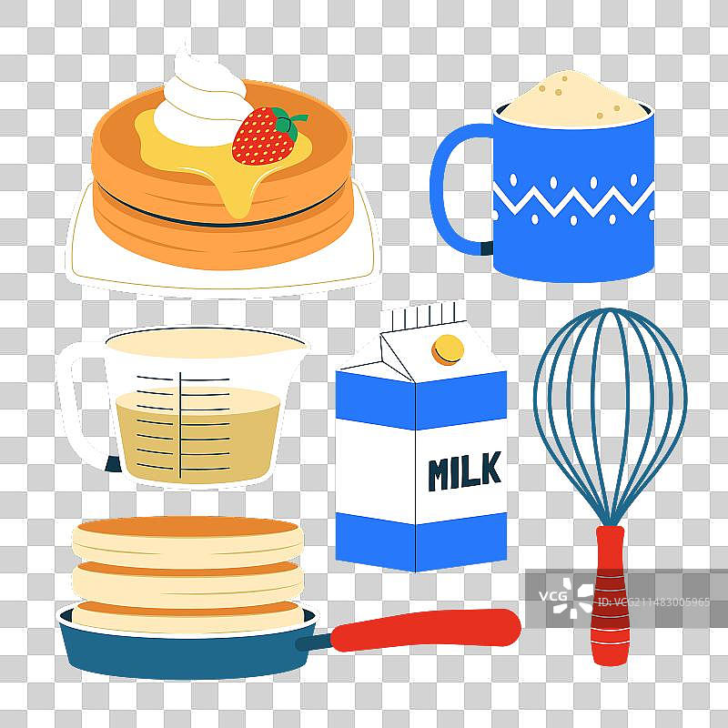 白色背景上的薄烤饼日设计元素图片素材