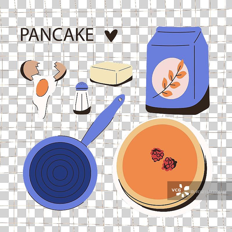 白色背景上的薄烤饼日设计元素图片素材