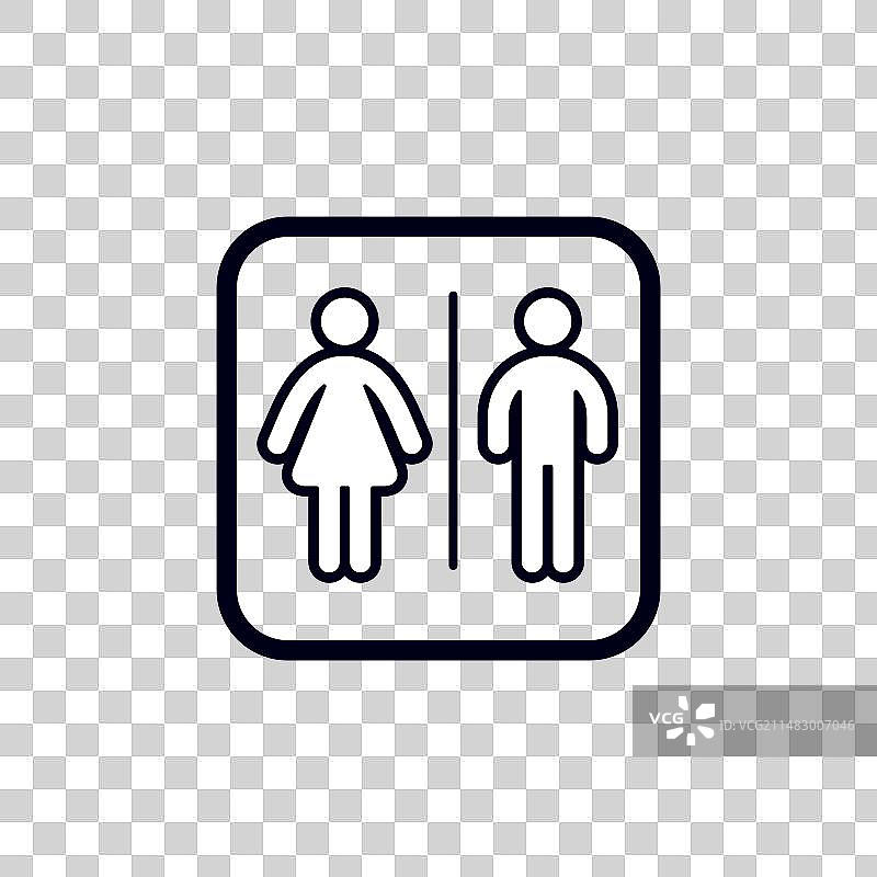 线条风格的洗手间符号WC标志图片素材