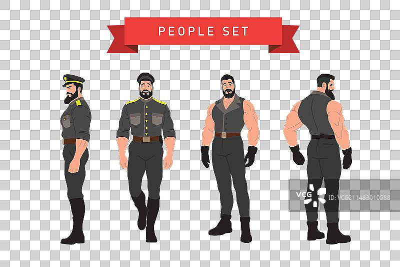 不同姿势的警察套装图片素材