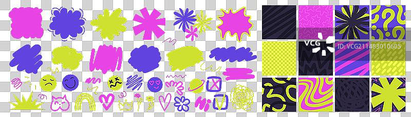 彩色抽象复古形状背景图片素材