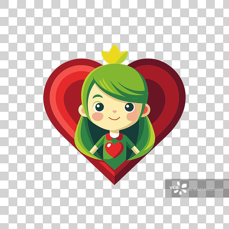 可爱女王化身爱情图标图片素材