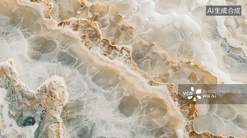 【AI数字艺术】高视角拍摄的盐湖风景图片素材