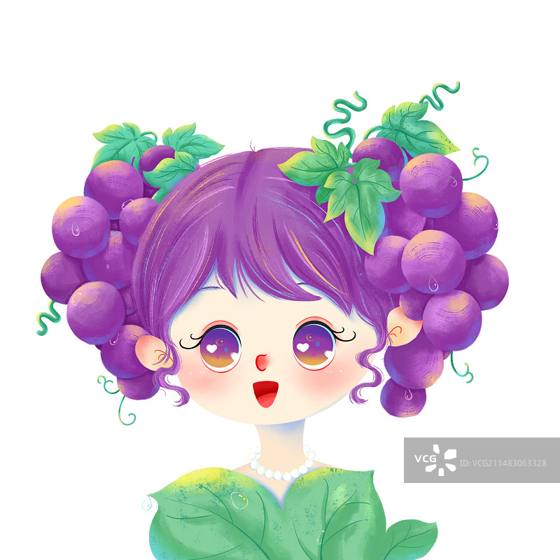 水晶葡萄女孩头像图片素材