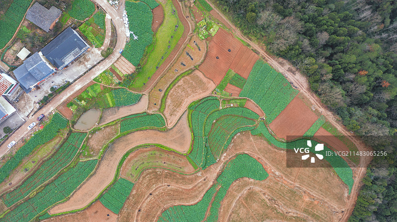 川东北地区—平昌县红宝村冬季航拍图片素材