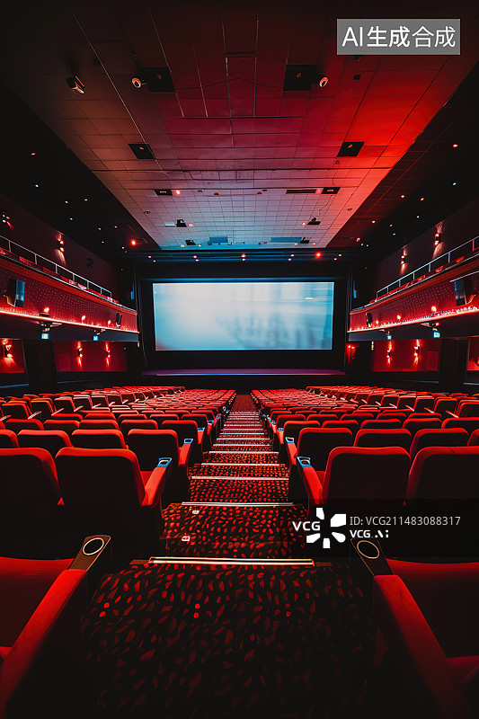 【AI数字艺术】电影院里的空座位图片素材