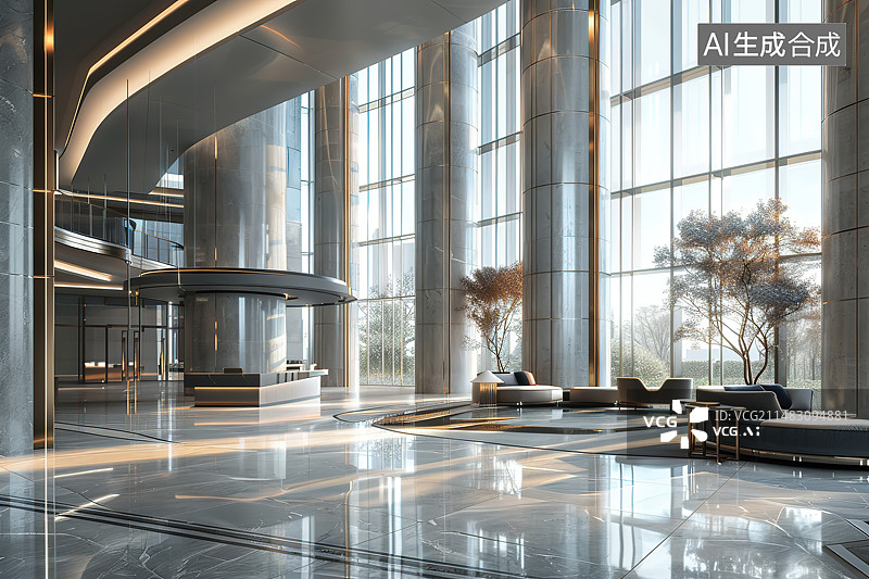 【AI数字艺术】现代城市建筑公共空间图片素材