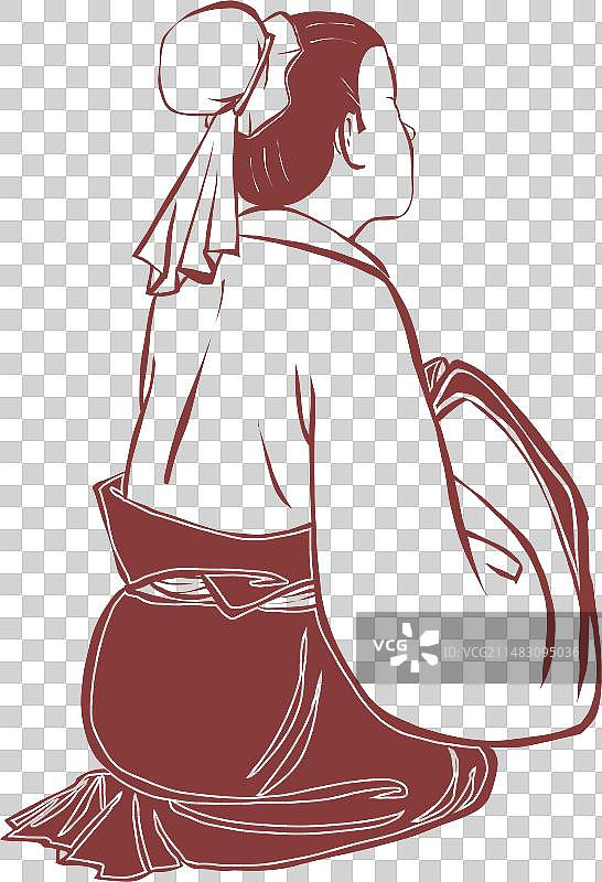 跪坐聆听教诲的古代服装学子人物元素图片素材