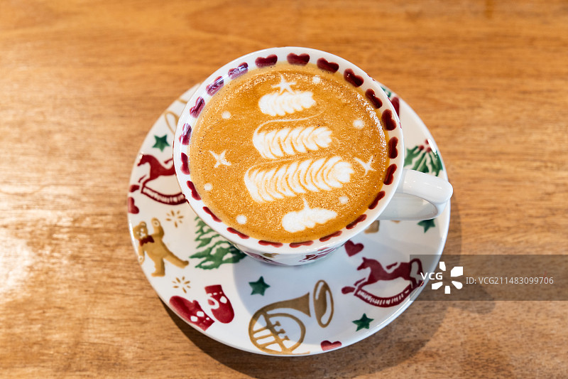 拿铁咖啡拉花图片素材