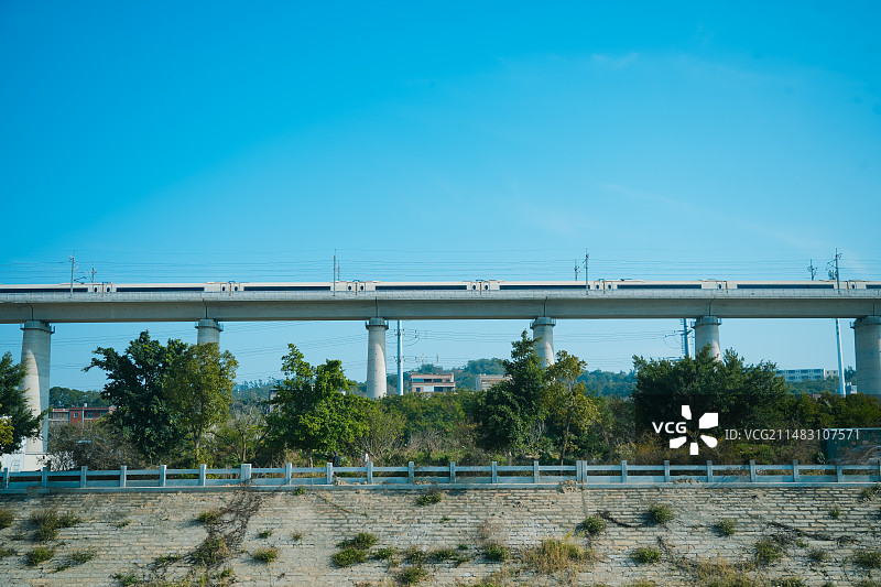 高铁高架桥 铁路线  福厦高铁晋江段图片素材