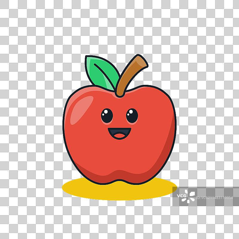 独特可爱的红苹果扁平风格图标设计图片素材