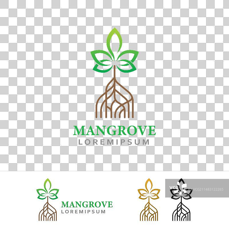 红树林树木logo设计模板图片素材