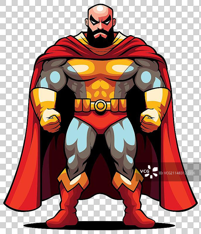 孤立的秃头超级英雄图片素材