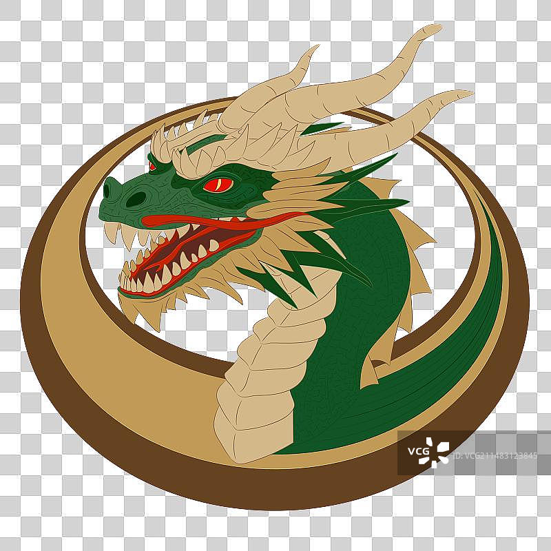 木制绿龙戒指：2024年象征图片素材