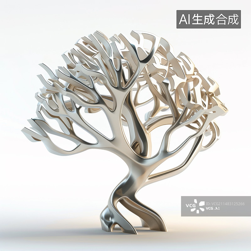 【AI数字艺术】立体的树的素材图片素材