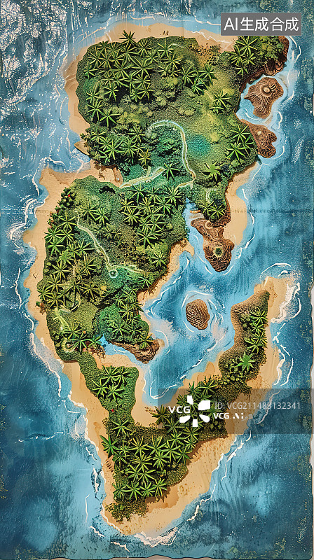 【AI数字艺术】高视角下的盐湖风景图片素材