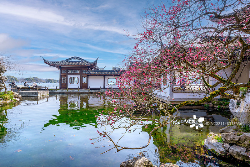 湛碧楼梅花图片素材