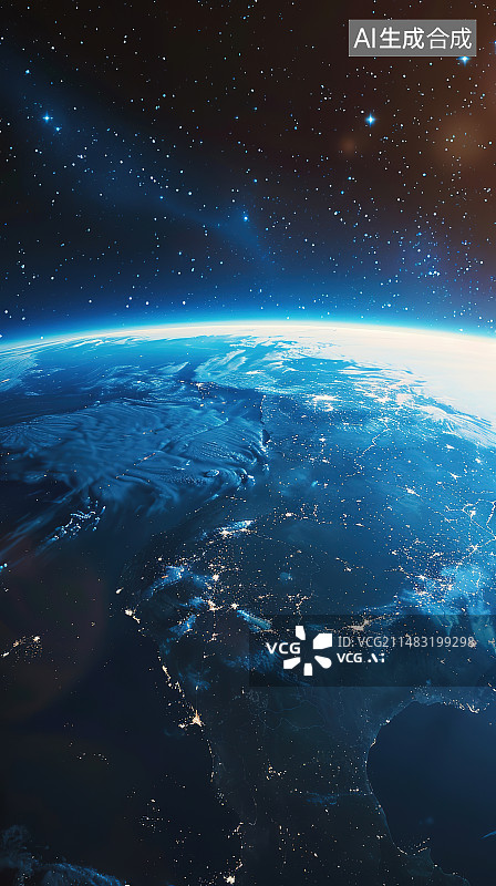 【AI数字艺术】夜空下的城市景观鸟瞰图图片素材