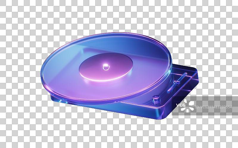 唱片机与霓虹灯光效果3D渲染图片素材