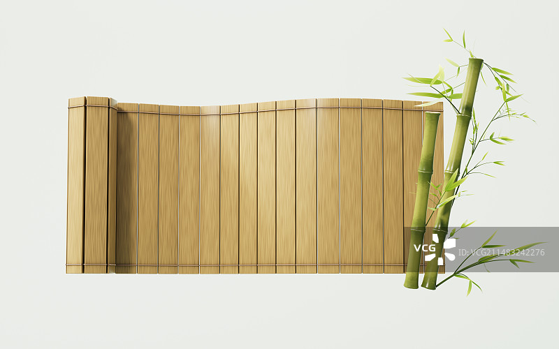 中国风古风竹简卷轴3D渲染图片素材