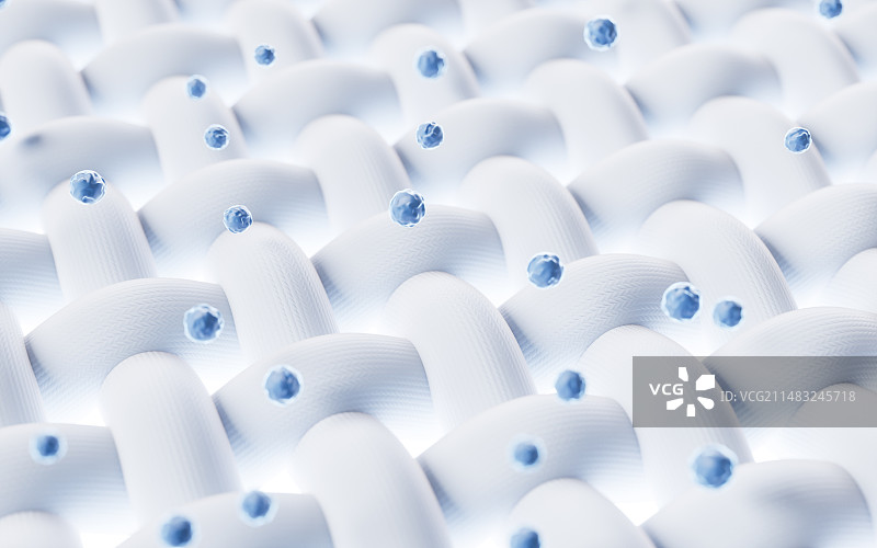 编织布料与泡沫粒子3D渲染图片素材