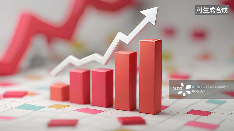 【AI数字艺术】增长箭头、增长感念插图和金融财富增长背景插图图片素材