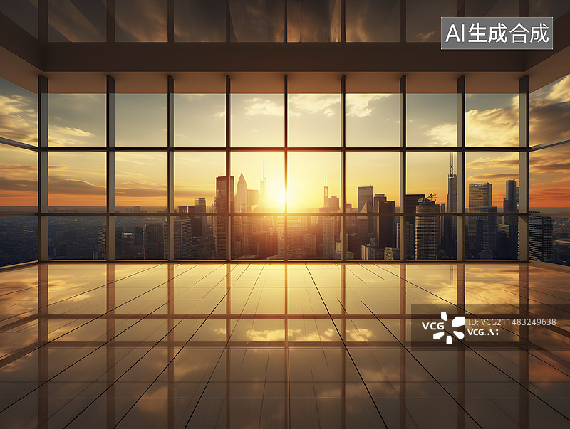 【AI数字艺术】城市落地玻璃窗设计图片素材