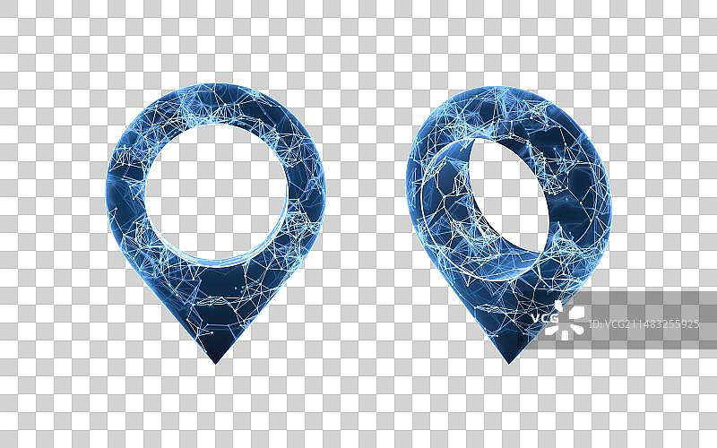 蓝色科技结构定位符号3D渲染图片素材