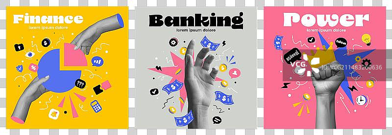 金融拼贴海报设计图片素材