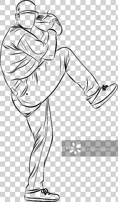 充满活力的棒球运动员图片素材