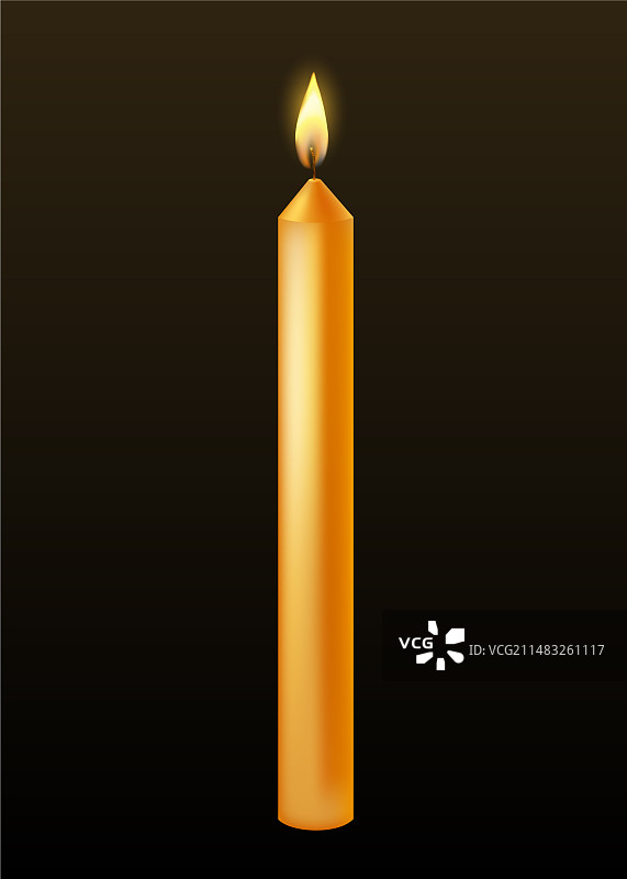 燃烧的高蜡黄色金色蜡烛图片素材