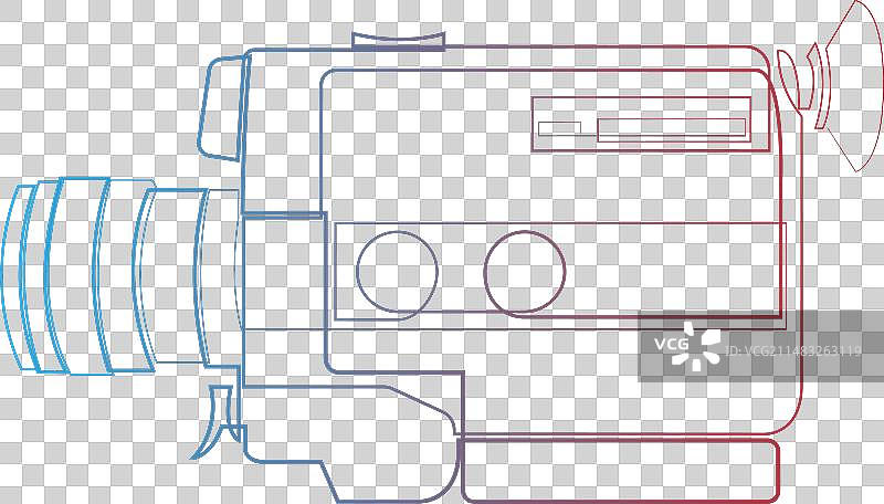 老式复古模拟设备连续单线绘画图片素材