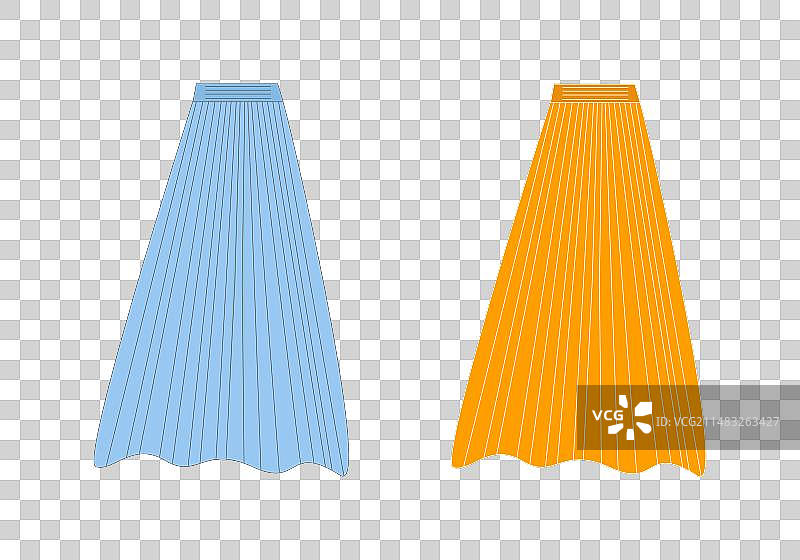 女士浅色A字百褶长裙图片素材