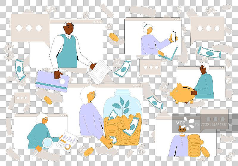 面向老年人的退休财务规划和知识普及图片素材