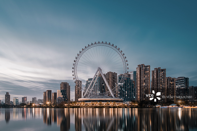 福州晋安湖公园摩天轮图片素材