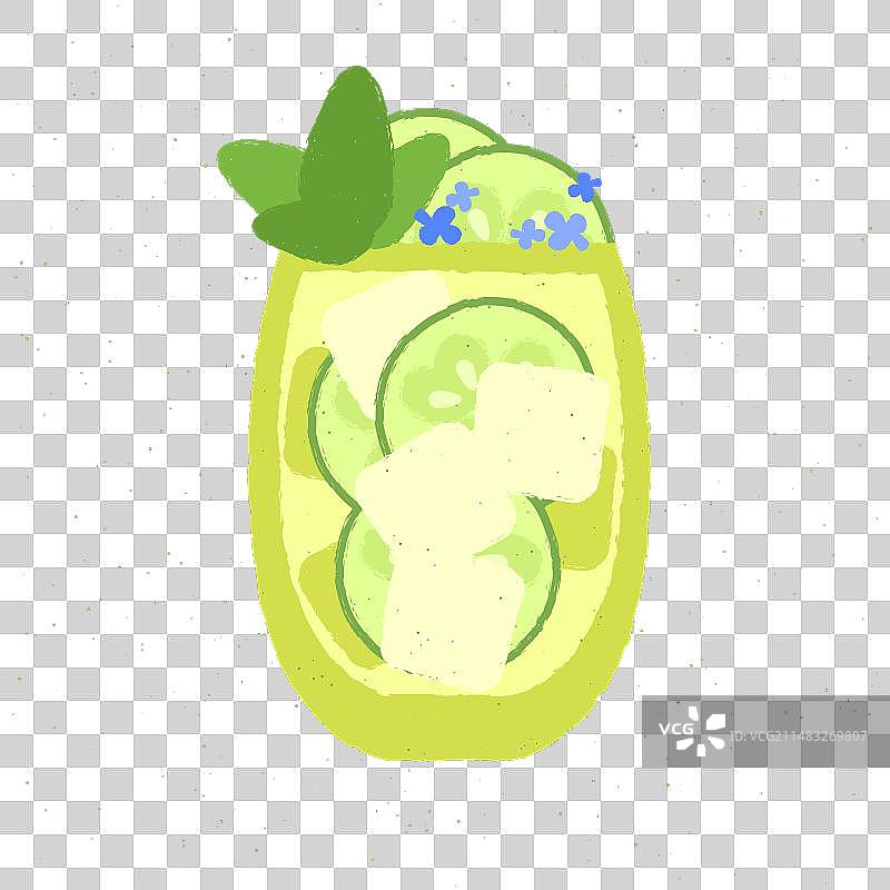 含薄荷花黄瓜的排毒饮料鸡尾酒图片素材