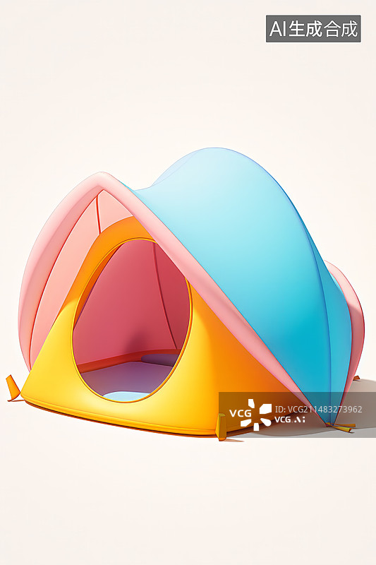 【AI数字艺术】一个白色背景的户外帐篷素材图片素材