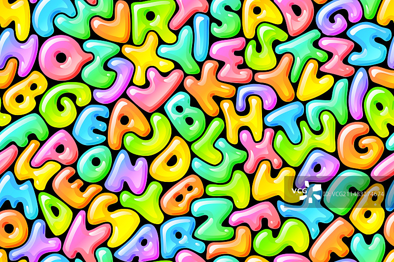 手绘糖果字母无缝图案图片素材