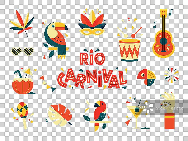 快乐的狂欢节彩色几何设计图片素材