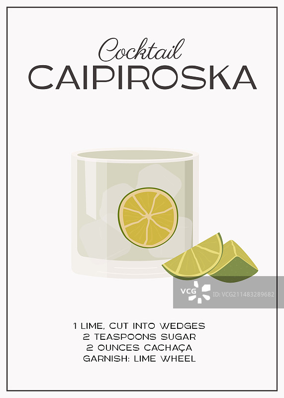 青柠装饰的凯匹罗斯卡鸡尾酒图片素材