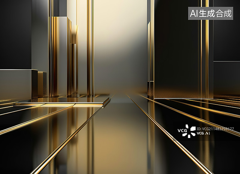 【AI数字艺术】现代建筑内部电梯间图片素材