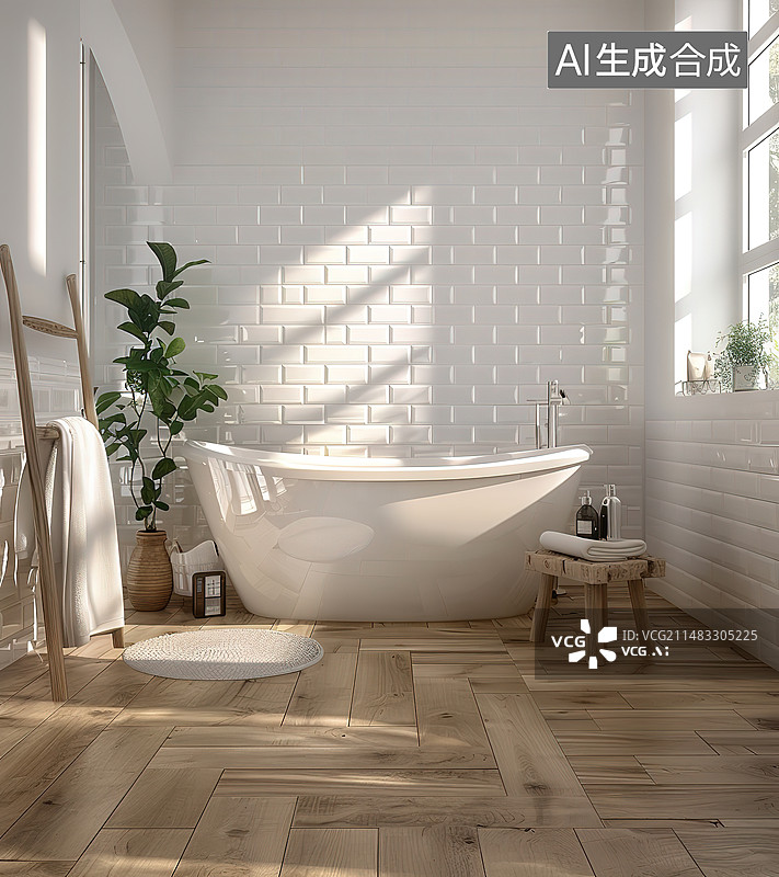 【AI数字艺术】现代风格的卫生间图片素材