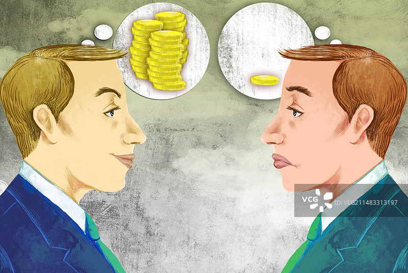 贫富差距巨大，不开心的人图片素材