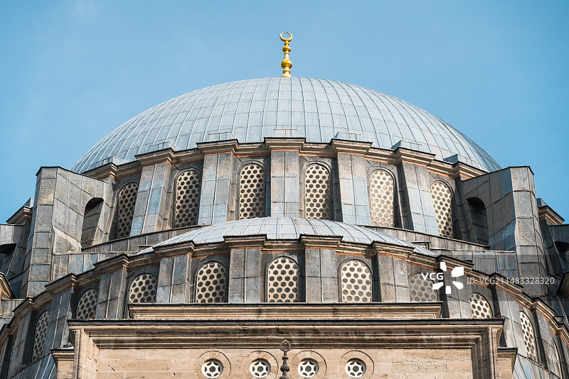 欧洲圆顶建筑屋顶的特写图片素材