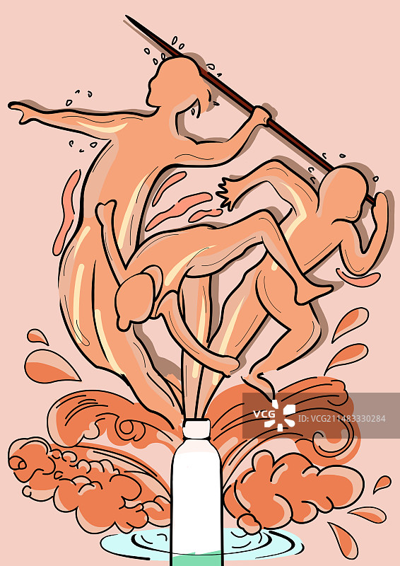 运动人物饮料插画海报图片素材