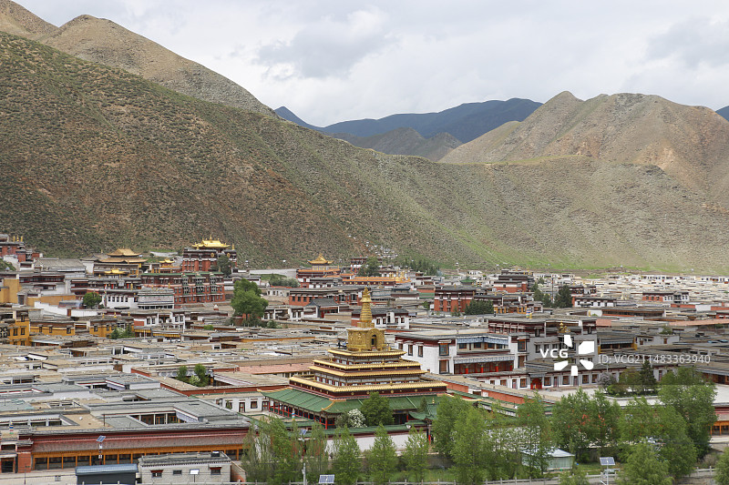 甘肃甘南拉卜楞寺全景图片素材
