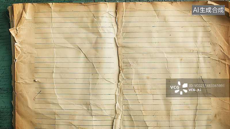 【AI数字艺术】就在桌子上撕碎的纸的正上方图片素材