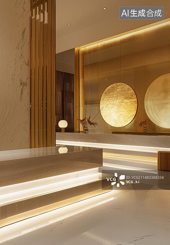 【AI数字艺术】豪华酒店室内建筑图片素材