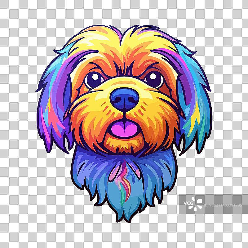 藏獒犬品种彩色卡通图片素材